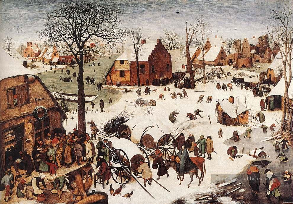 La numérotation à Bethléem flamand Renaissance paysan Pieter Bruegel l’Ancien Peintures à l'huile